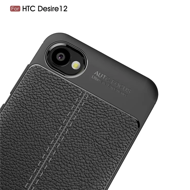 Litchi Texture TPU Case for HTC Desire 12 - Black