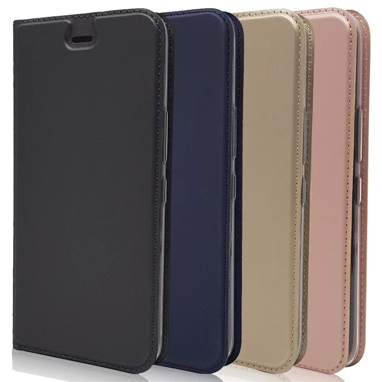 Magnetic Adsorption PU Leather Card Holder Phone Case for HTC U11 Life - Black