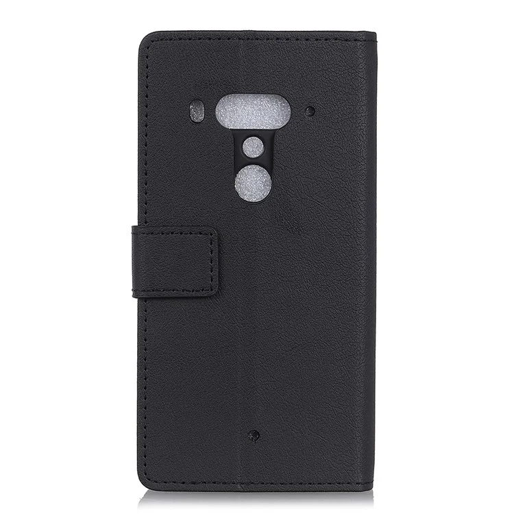 PU Leather Magnetic Wallet Protection Mobile Phone Shell for HTC U12 Plus - Black