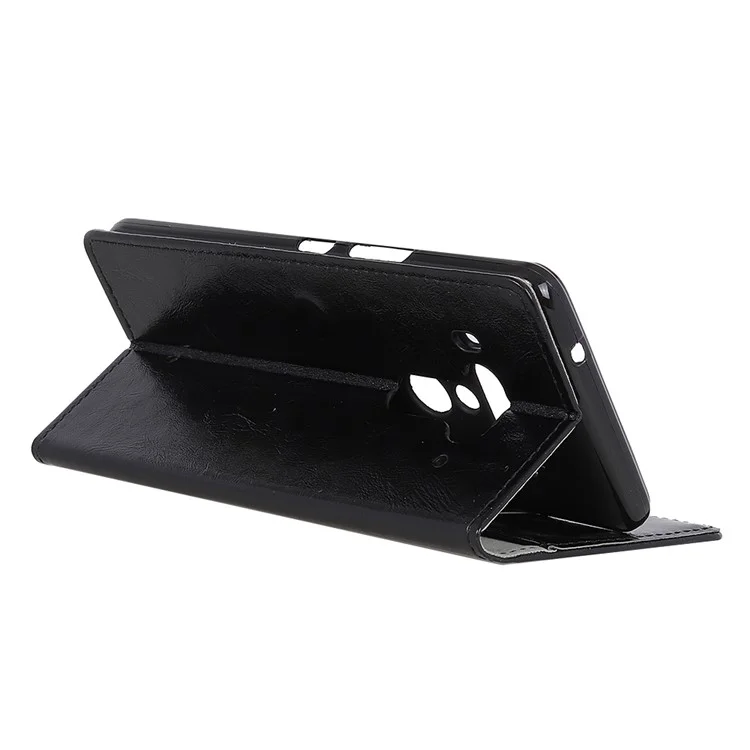 Crazy Horse Texture PU Leather Protection Mobile Phone Shell for HTC U12 Plus - Black