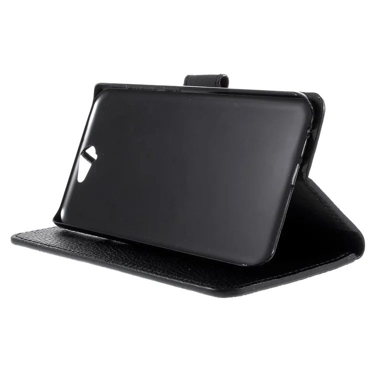 Lychee Texture Wallet Leather Case for HTC One A9 with Stand - Black