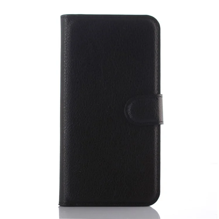 Litchi Grain Leather Wallet Case for HTC One A9 - Black