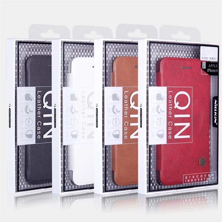 NILLKIN Qin Series Smart View Leather Phone Cover for HTC One A9 - White