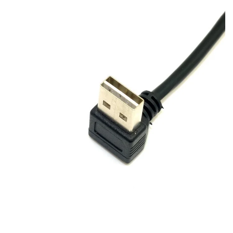 USB 2.0 Male to Micro USB 5Pin Male Cable Reversible Design Up & Down Angled 90 Degree