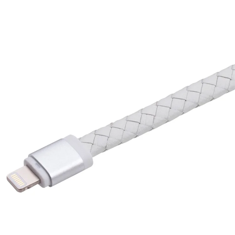 MOMAX MFI Genuine Leather Woven Lightning 8pin Cable Kit for iPhone iPad iPod (11cm+1m) - White