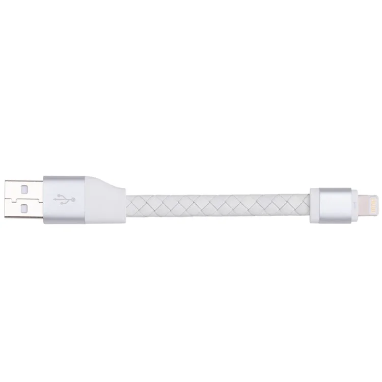 MOMAX MFI Genuine Leather Woven Lightning 8pin Cable Kit for iPhone iPad iPod (11cm+1m) - White