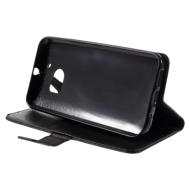 Litchi Texture Wallet Stand Leather Case for HTC 10 - Black
