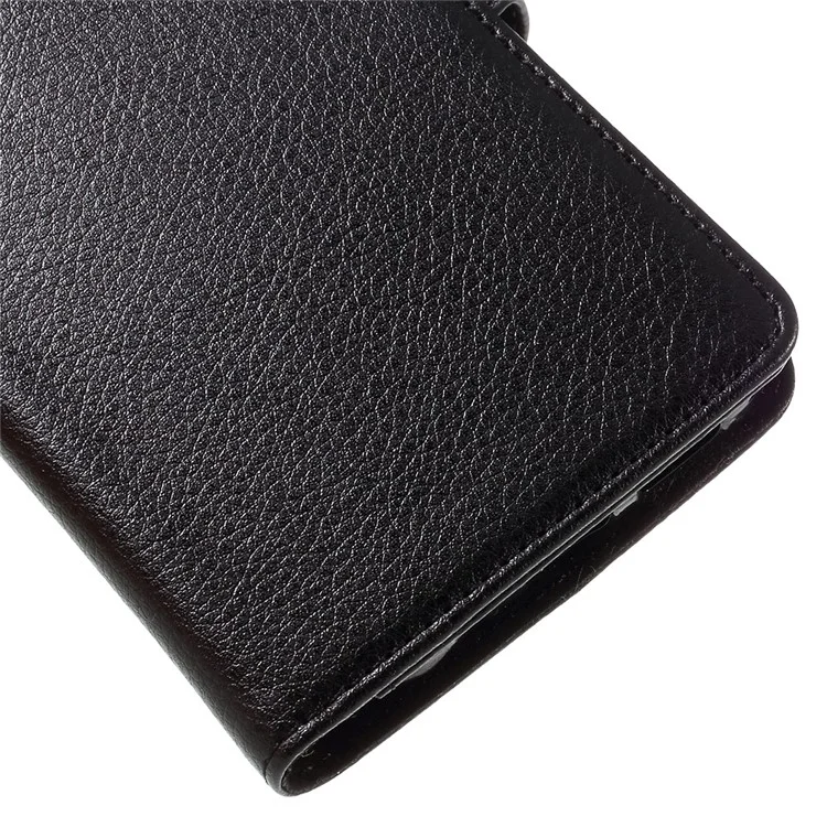 Litchi Texture Wallet Stand Leather Case for HTC 10 - Black