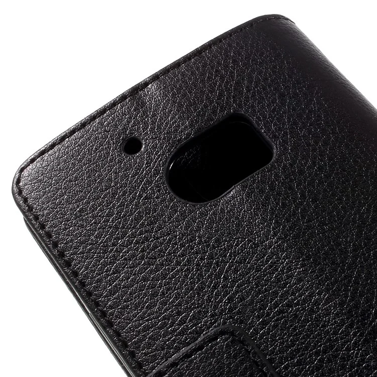 Litchi Texture Wallet Stand Leather Case for HTC 10 - Black