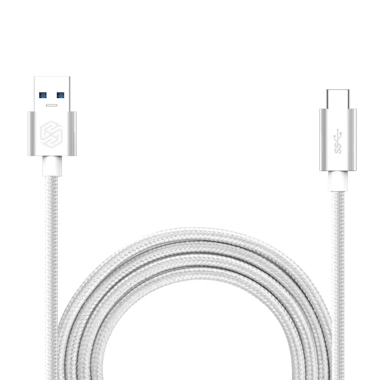NILLKIN Elite Type-C to USB 3.0 Braided Cable for LG G5/Xiaomi Mi 5/HTC 10 - Silver Color