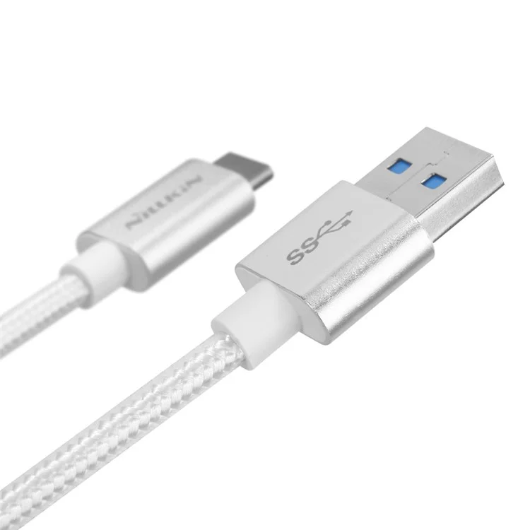 NILLKIN Elite Type-C to USB 3.0 Braided Cable for LG G5/Xiaomi Mi 5/HTC 10 - Silver Color