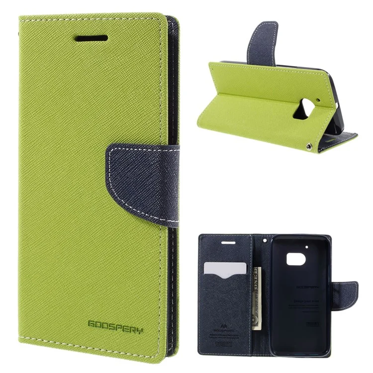MERCURY GOOSPERY for HTC 10/10 Lifestyle Folio PU Leather Wallet Case - Green