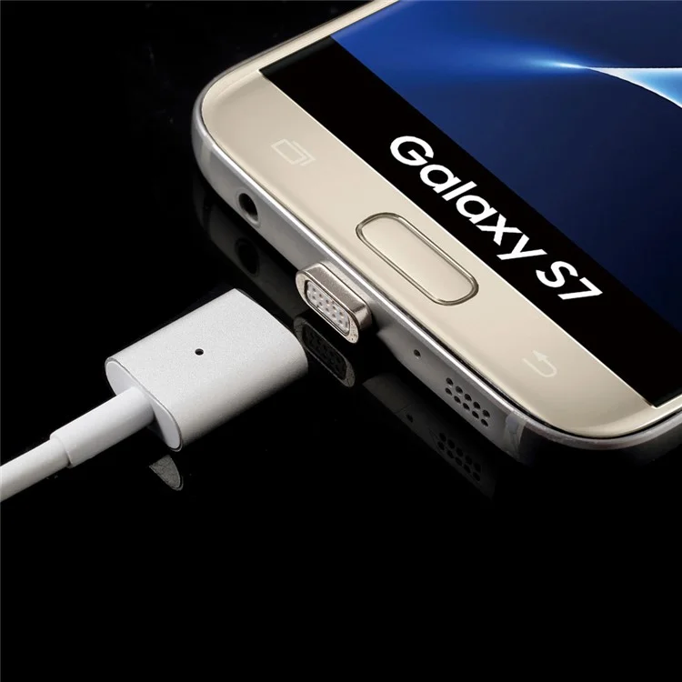 1m Magnetic Micro USB Charging Data Cable for Samsung HTC LG Huawei Xiaomi etc - Silver Color
