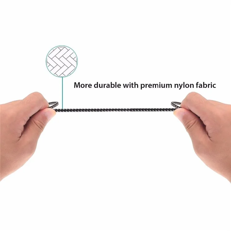 AUKEY Nylon Braided Lightning 8pin USB Sync Charge Cable 1.2m (MFI Certified) - Black