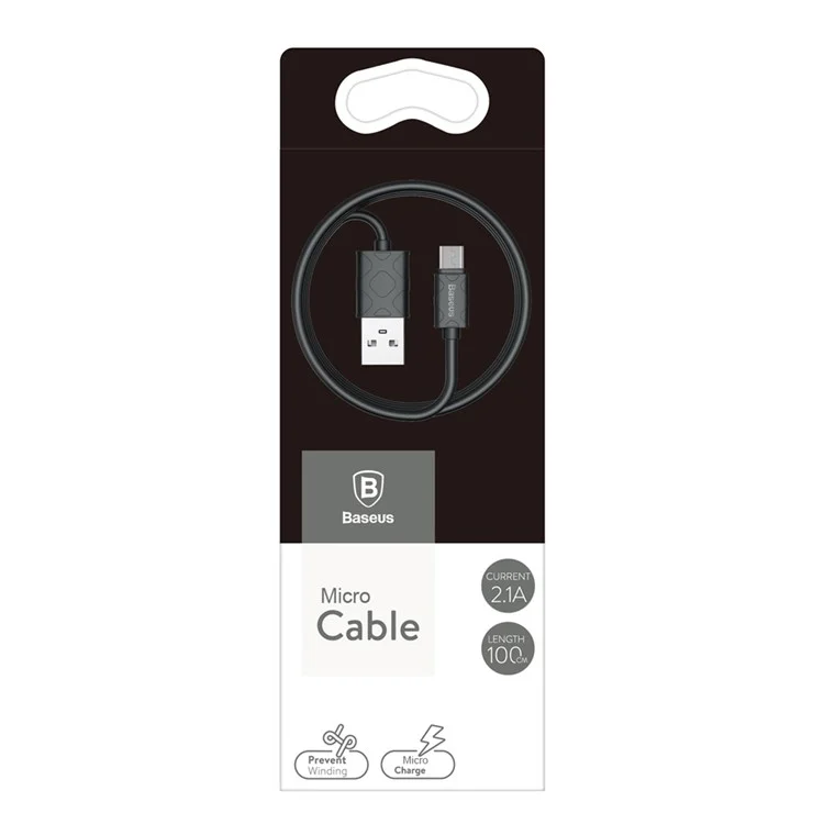 BASEUS Foam Pattern Micro USB Data Sync Charging Cable for Samsung Huawei - Black