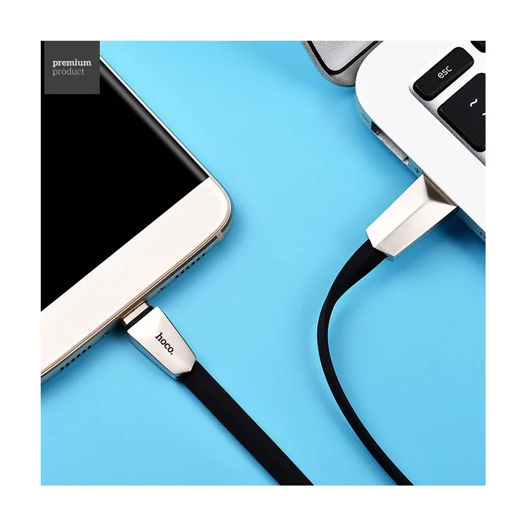 HOCO X4 Rhombic 1.2m USB Type-c Data Sync Charging Cable Zinc Alloy Housing for Samsung Galaxy Note7 - Black
