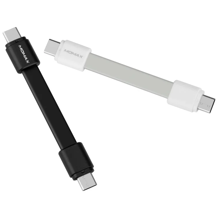 MOMAX Go Link Type-C to Type-C Sync Charging Flat Cable 10cm - White