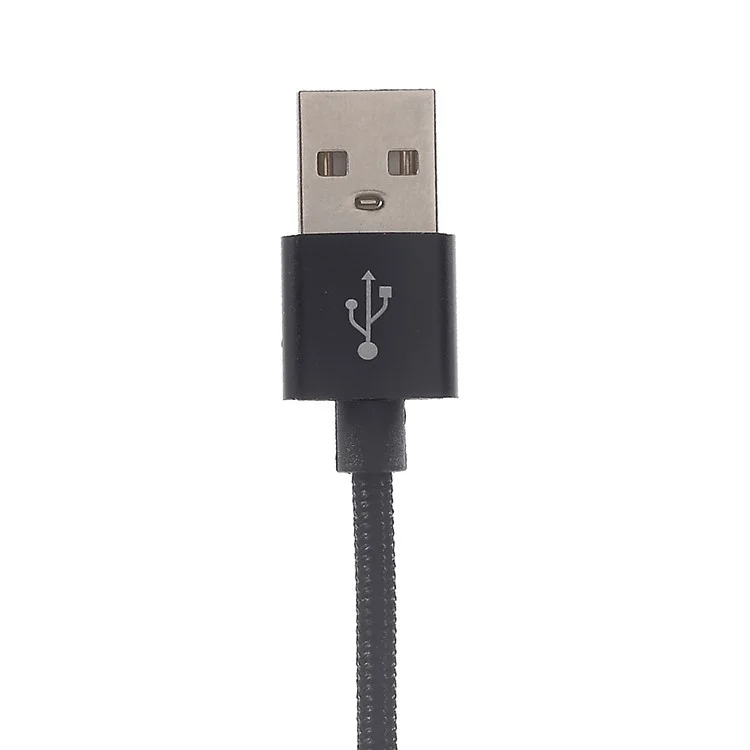 3M 2A Woven Pattern Micro USB Data Sync Charging Cable for Samsung HTC Huawei - Black