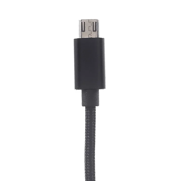 3M 2A Woven Pattern Micro USB Data Sync Charging Cable for Samsung HTC Huawei - Black