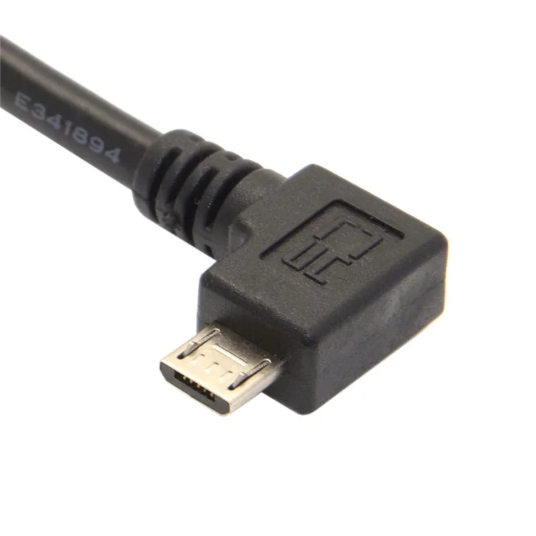 5m 90-degree Right Angle Micro USB Male to USB 2.0 Charge Sync Cable - Black