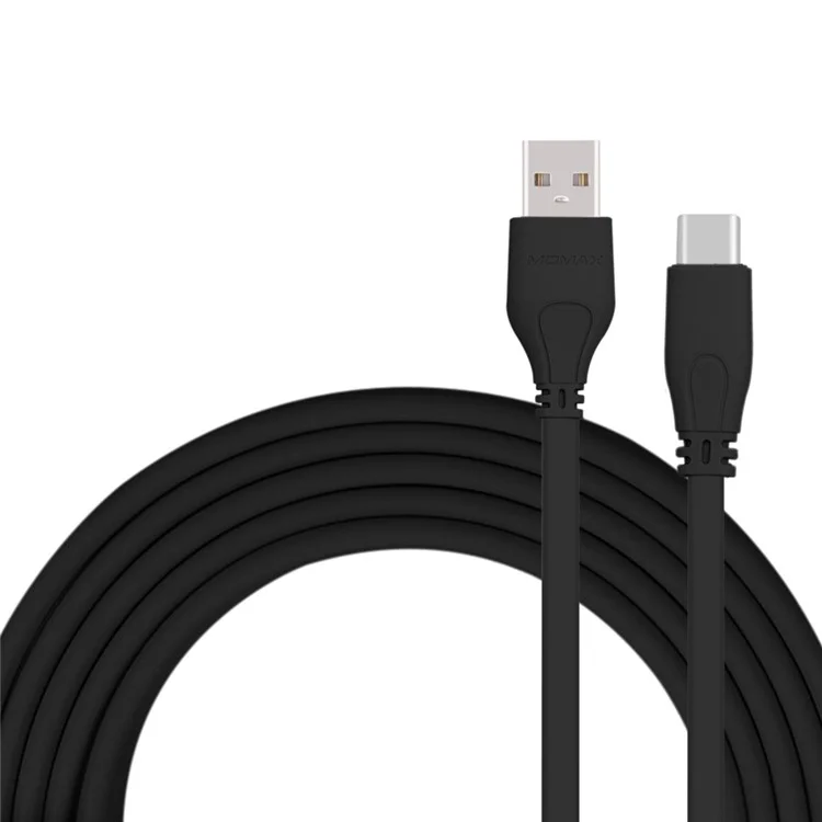 MOMAX 1M 3.0A Noodle Shape Type-C Data Sync Charging Cable for Samsung HTC LG - Black