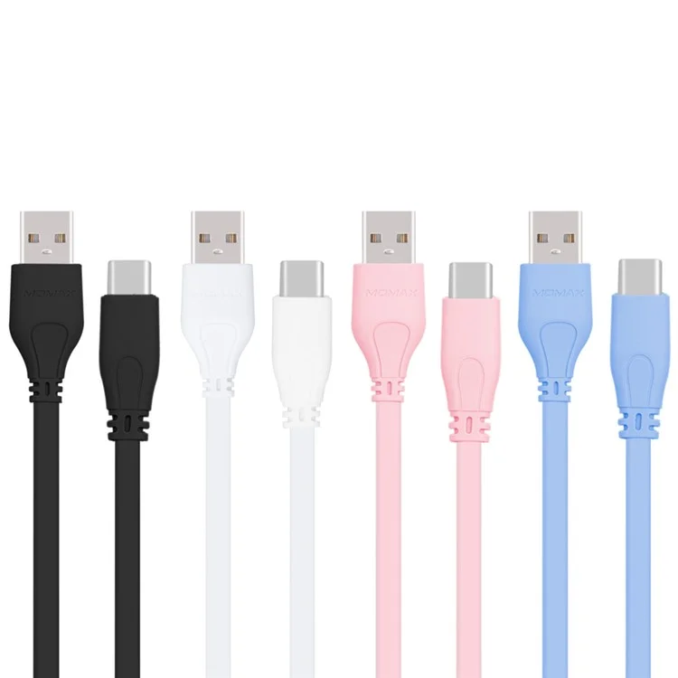 MOMAX 1M 3.0A Noodle Shape Type-C Data Sync Charging Cable for Samsung HTC LG - Black