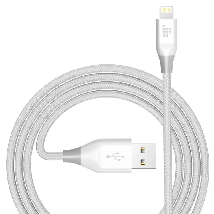 TRONSMART MFI Certified 1.2M Braided Lightning 8pin Data Sync Charging Cable for iPhone iPad - White