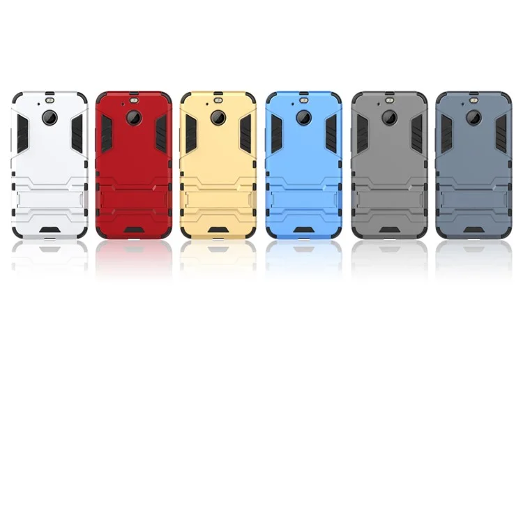 Solid PC + TPU Hybrid Case Shell with Kickstand for HTC 10 evo / Bolt - Gold