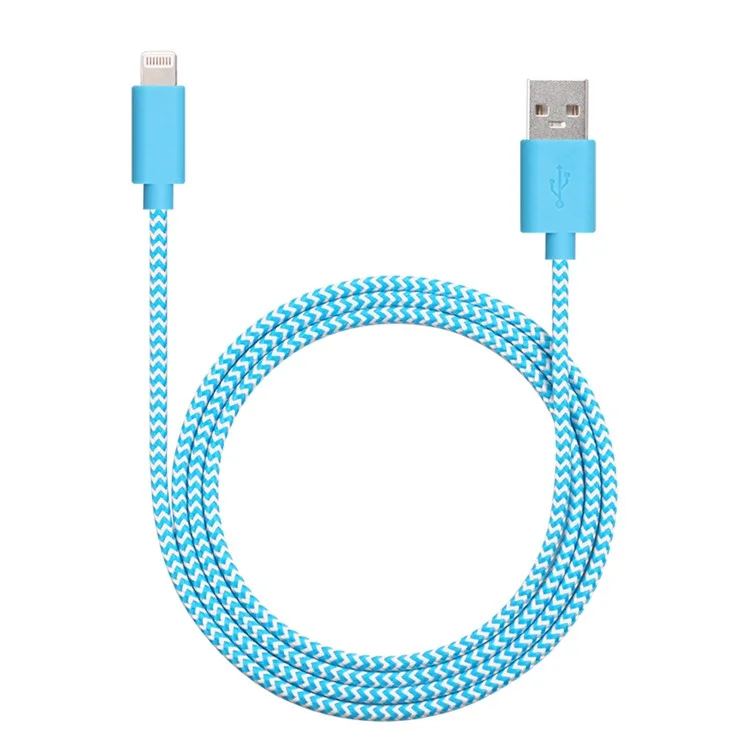 YELLOWKNIFE MFi Certified 1M Braided Lightning 8pin USB Charging Data Cable for iPhone iPad - Blue
