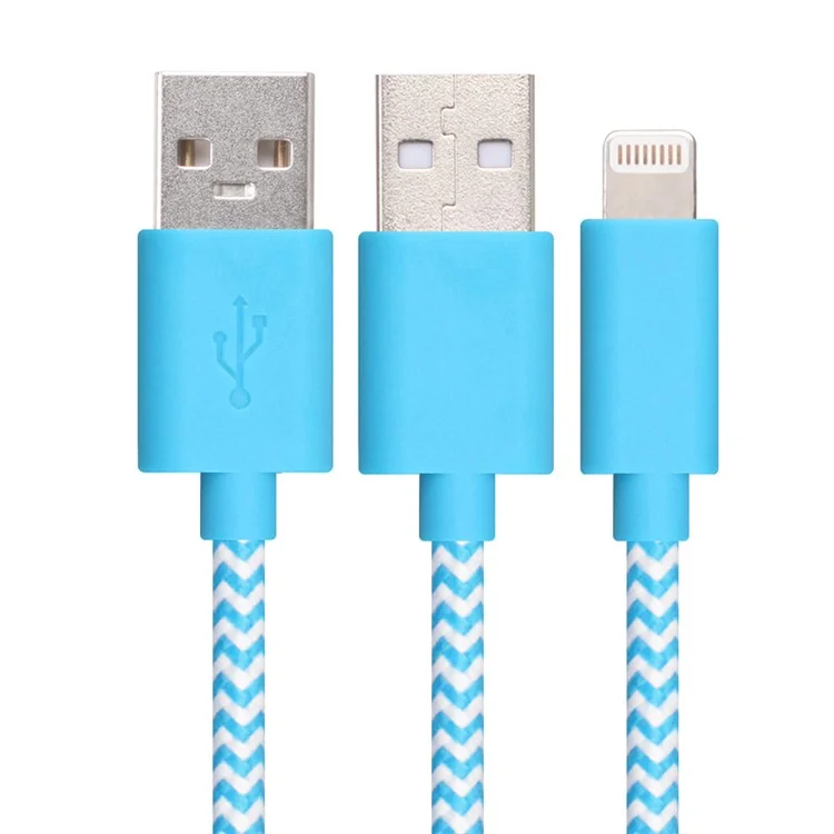 YELLOWKNIFE MFi Certified 1M Braided Lightning 8pin USB Charging Data Cable for iPhone iPad - Blue