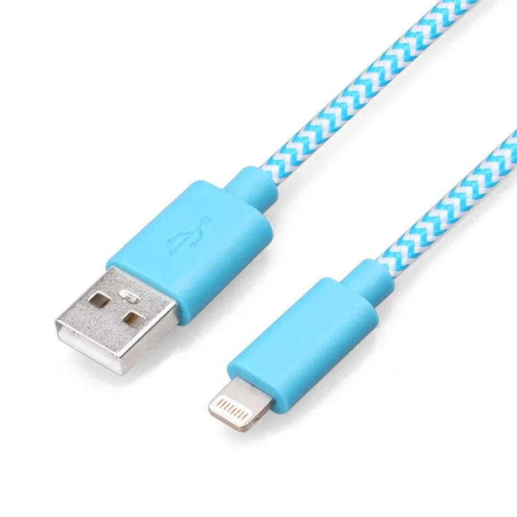 YELLOWKNIFE MFi Certified 1M Braided Lightning 8pin USB Charging Data Cable for iPhone iPad - Blue