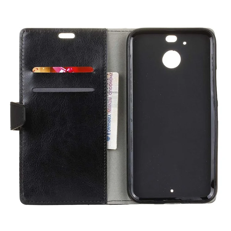 Crazy Horse Wallet Leather Phone Case for HTC 10 evo / HTC Bolt - Black