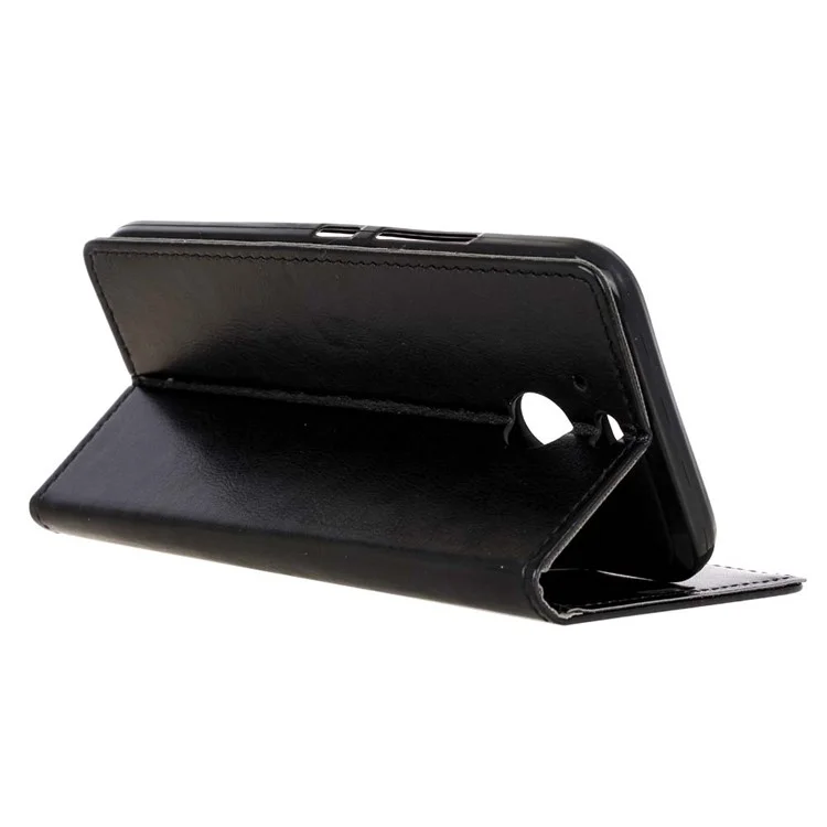 Crazy Horse Wallet Leather Phone Case for HTC 10 evo / HTC Bolt - Black