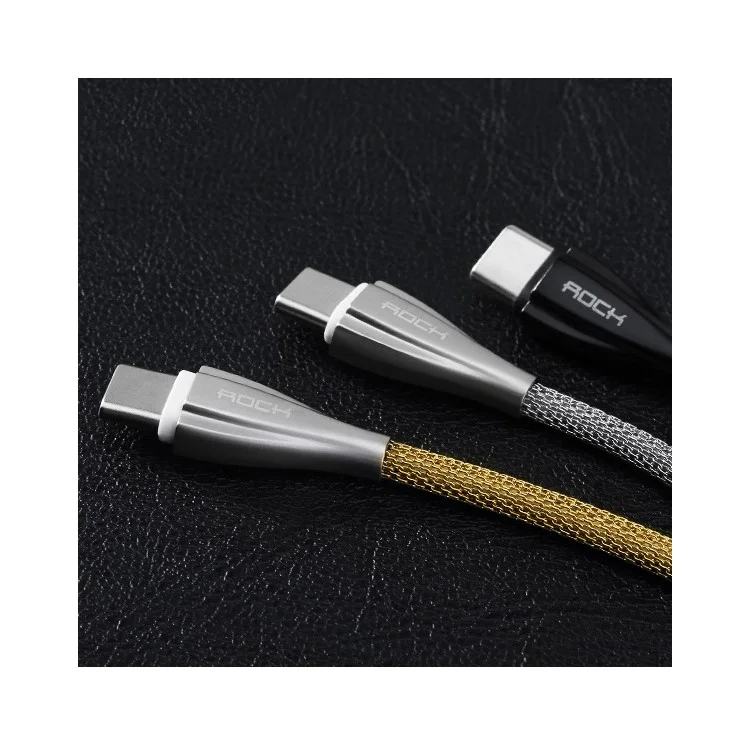 ROCK 100cm Metal Type-C Data Charge Cable for Huawei P9/Galaxy C9 Pro etc - Gold
