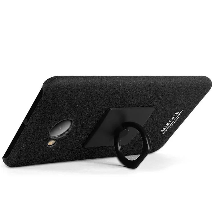 IMAK Kickstand Ring Holder Matte Hard PC Phone Case with Screen Protector for HTC U Play - Black