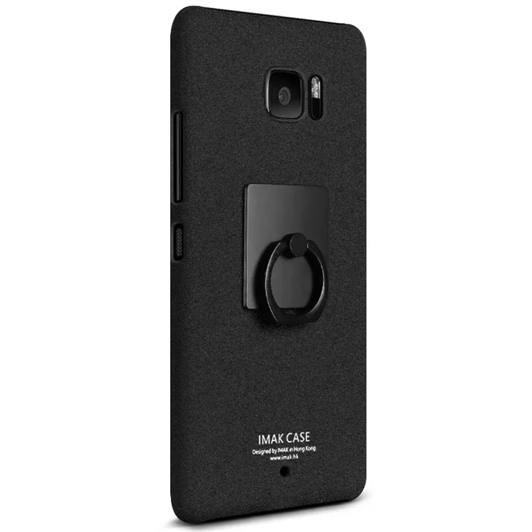IMAK Finger Ring Holder Matte PC Case + Screen Protector for HTC U Ultra Ocean Note - Black