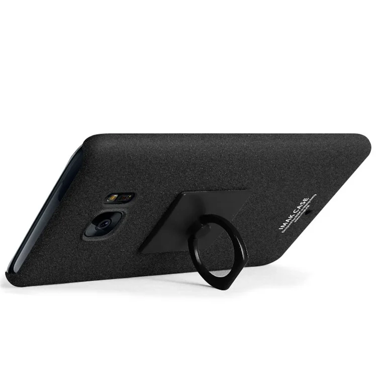 IMAK Finger Ring Holder Matte PC Case + Screen Protector for HTC U Ultra Ocean Note - Black