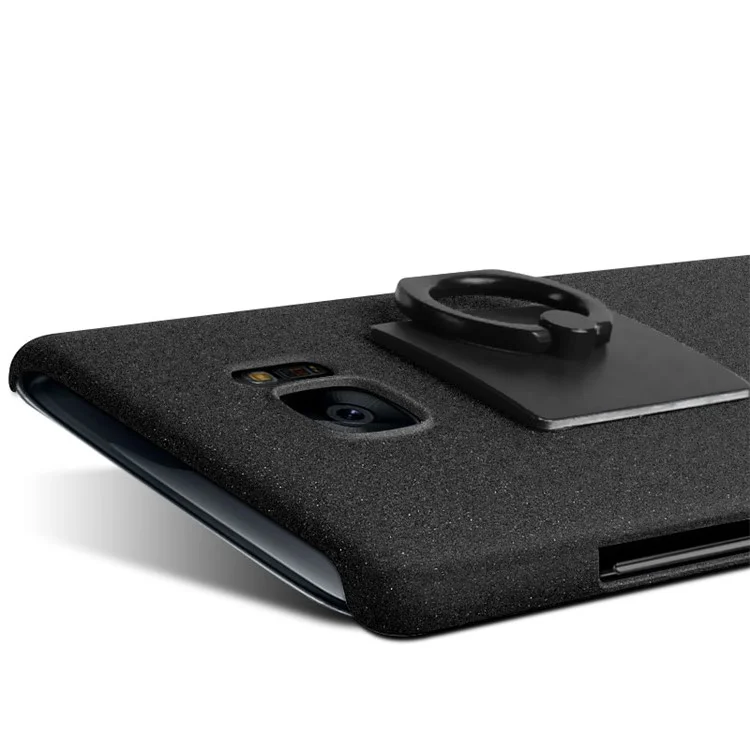 IMAK Finger Ring Holder Matte PC Case + Screen Protector for HTC U Ultra Ocean Note - Black