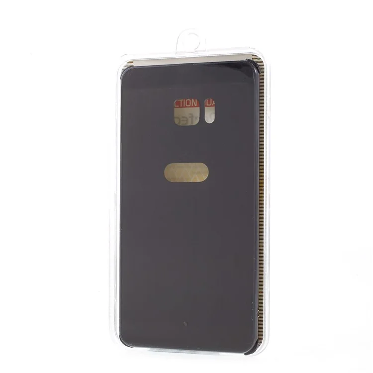 Slide-on Brushed PC Plate + Metal Bumper Hybrid Cover for HTC U Ultra - Black