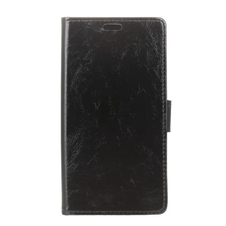 Crazy Horse PU Leather Wallet Cover for HTC U11 - Black