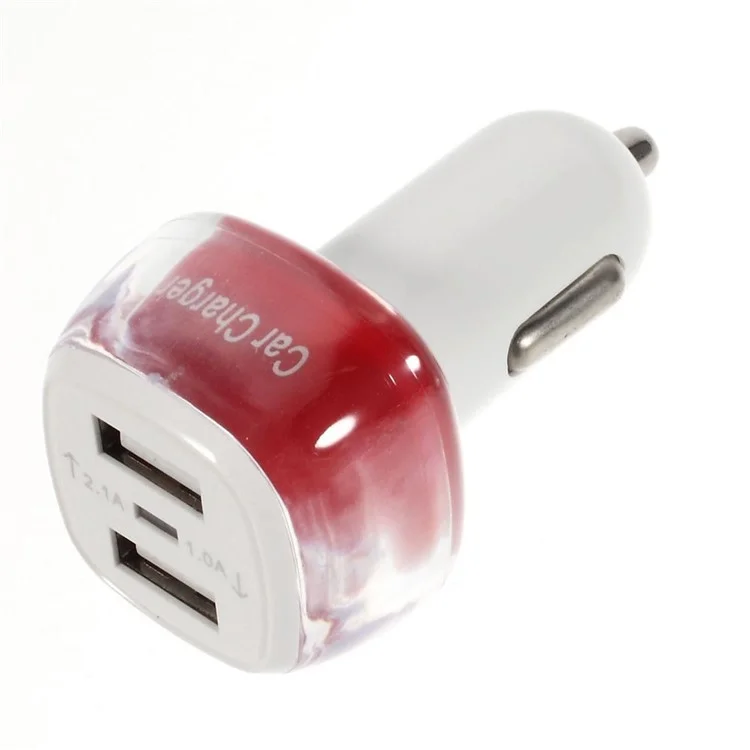 ES-01 2.1A/1A Two USB Car Charger for iPhone iPad Samsung HTC Sony LG Etc - Red