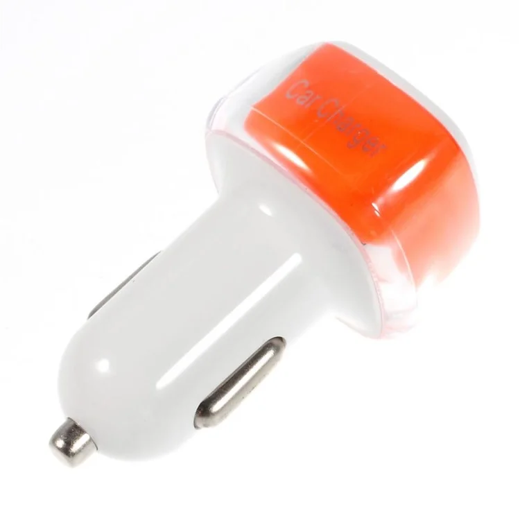 ES-01 2.1A/1A Two USB Car Charger for iPhone iPad Samsung HTC Sony LG Etc - Orange