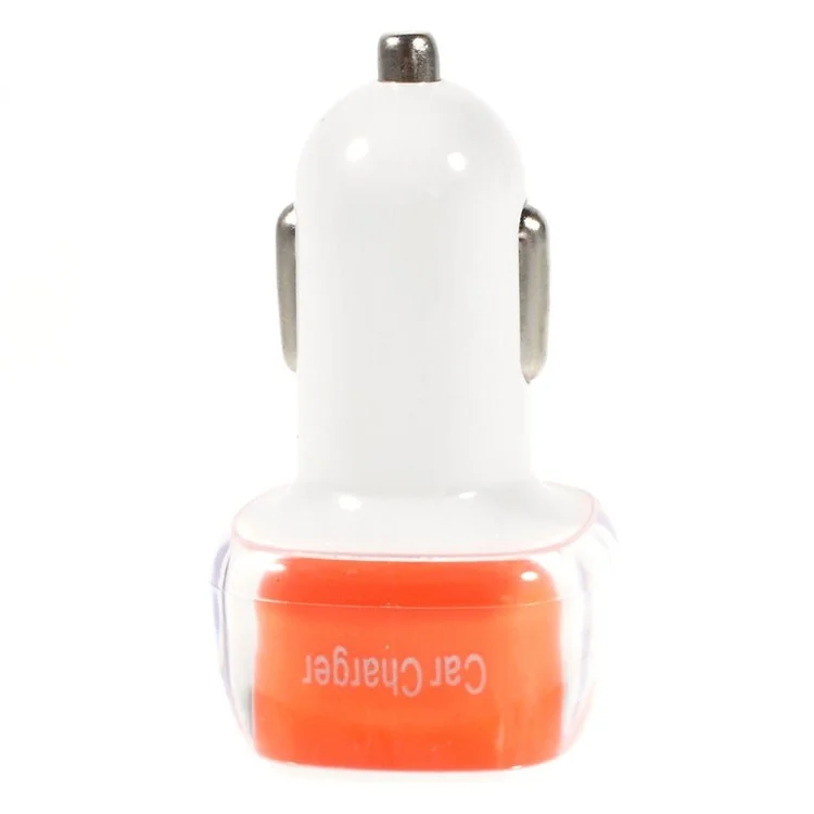 ES-01 2.1A/1A Two USB Car Charger for iPhone iPad Samsung HTC Sony LG Etc - Orange