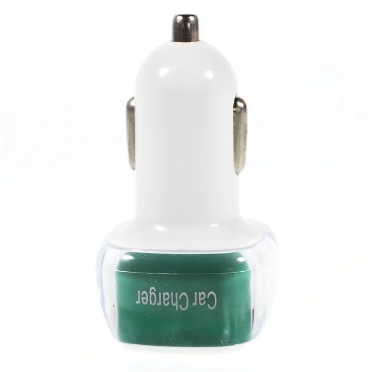 ES-01 2.1A/1A Two USB Car Charger for iPhone iPad Samsung HTC Sony LG Etc - Green