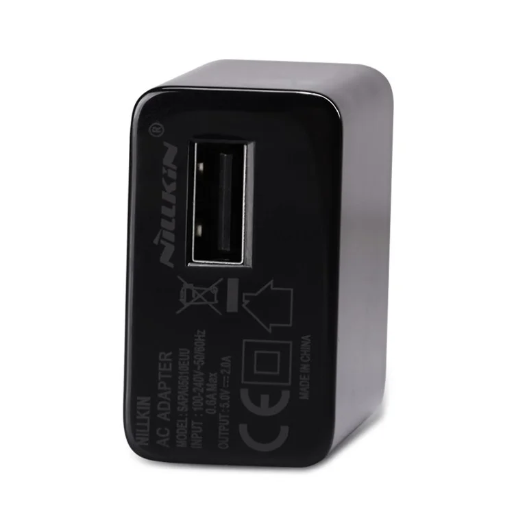 NILLKIN EU Plug 5V 2A Top Speed Charge AC Adapter for iPad iPhone Smartphone Table MP3, etc - Black