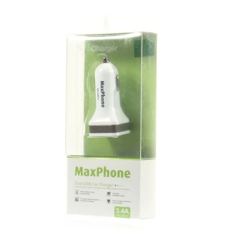 MAXPHONE MH-M631 Dual USB 3.4A Car Charger Adapter for iPhone Samsung Sony etc