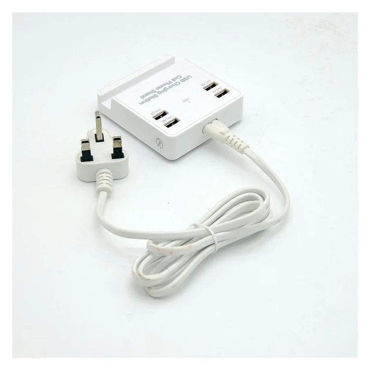 AZKTE 5V 4A USB Charging Station Cell Phone Stand with 4 USB Ports - US Plug