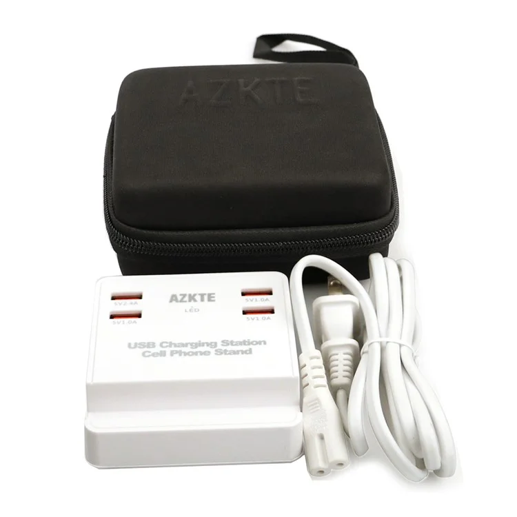 AZKTE 5V 4A USB Charging Station Cell Phone Stand with 4 USB Ports - US Plug