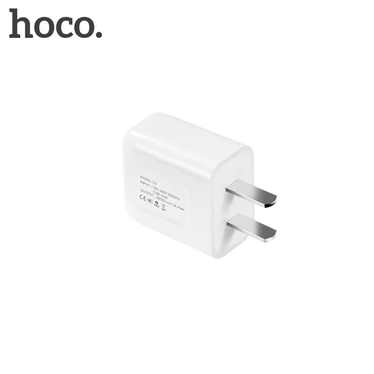 HOCO C2 5V 2.1A Wall Charger Adapter + USB Type-C Cable Kit for Samsung Huawei Sony - US Plug