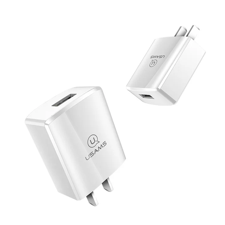 USAMS US-CC043 5V 2A Single USB Travel Wall Charger for iPhone Samsung Sony etc. - White/CN Standard Plug